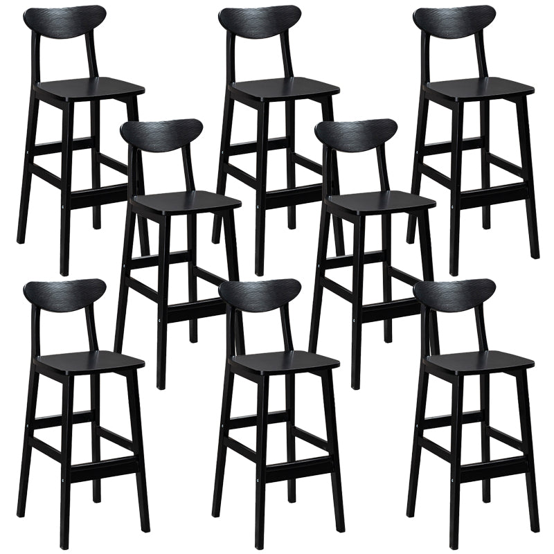 Industrial Solid Wood Bar Stool Upholstered Bar Stools with Black Legs