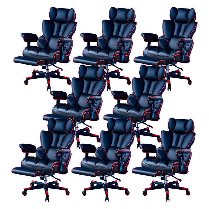 Silla de juego moderna para el hogar de cuero de cuero silla de acuñación con ruedas