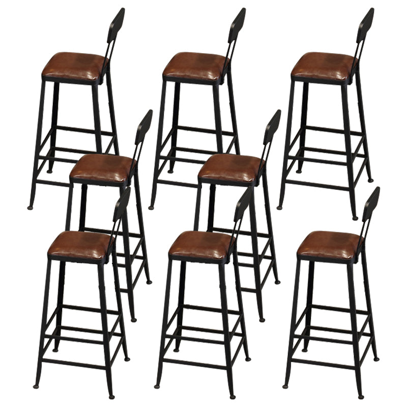 Contemporary Upholstered Dining Stool Armless Bar Stool with Black Base