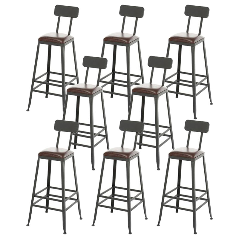 Contemporary Metal Dining Stools Armless Bar Stools with Black Base
