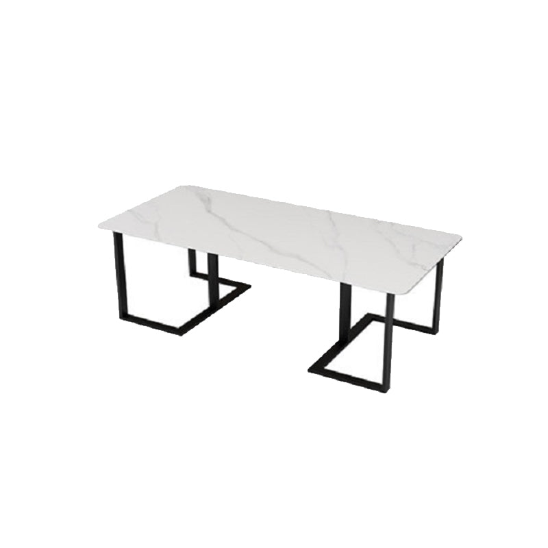 Glam Rechteck Office Desk Antique Finish Computer Desk mit Metallbeinen