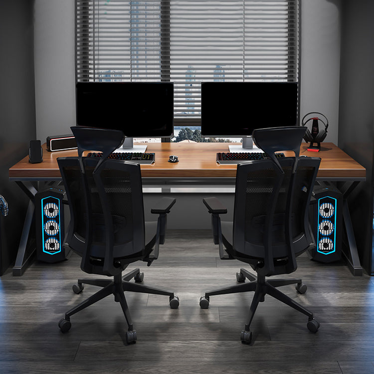 Solid Wood Office Desk Antique Finish Computer Desk mit Metallbeinen