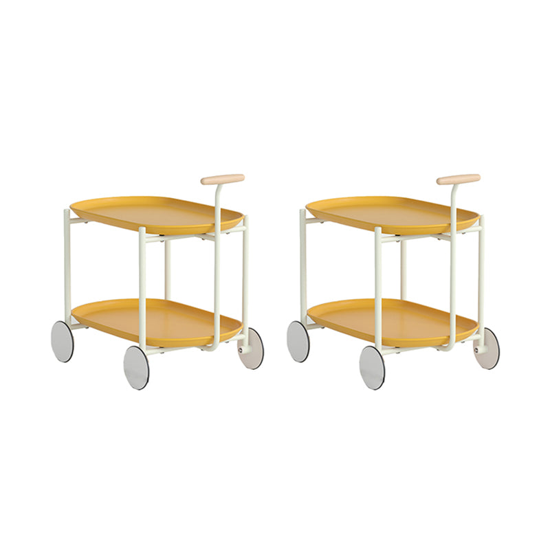 Tavolo laterale in metallo contemporaneo ovale di divano di divano laterale tavolo