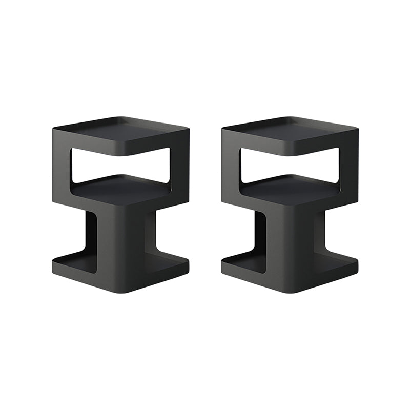 Tavolo da snack di estremità laterale modernistica con ripiani in metallo tavolo da camera da letto