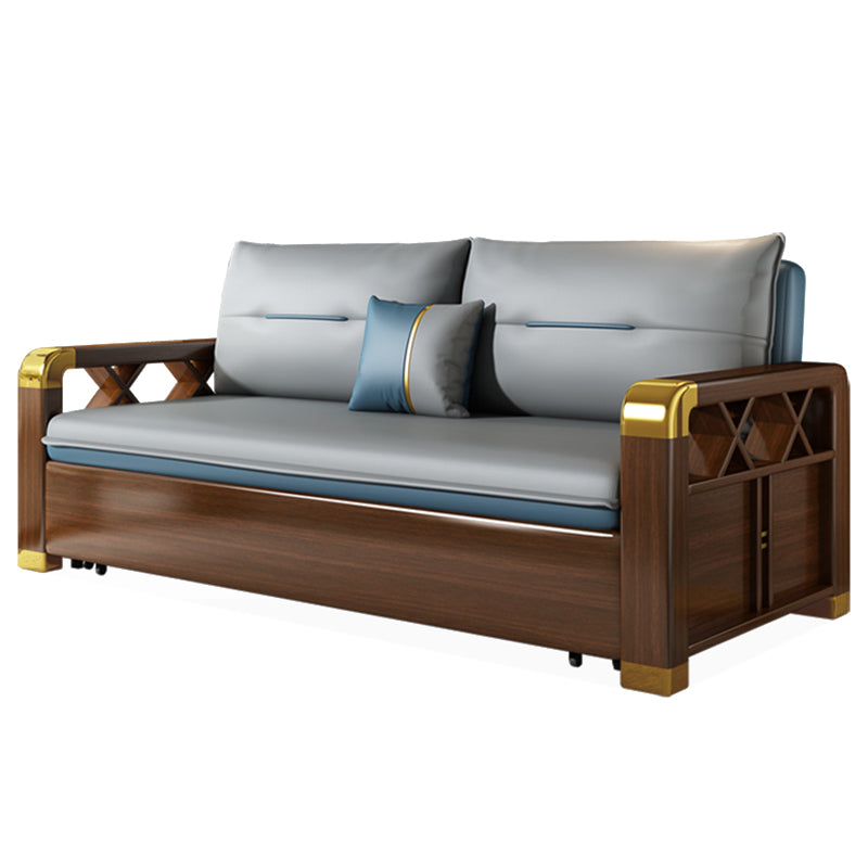 Divano per dormiente moderno in pelle finta 31,45 "H divano a braccia quadrate imbottite