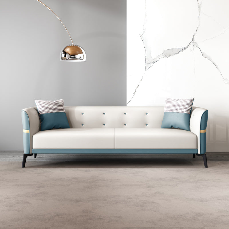 リビングルーム用のモダンスクエアアーム標準ソファメタルレッグセッティー