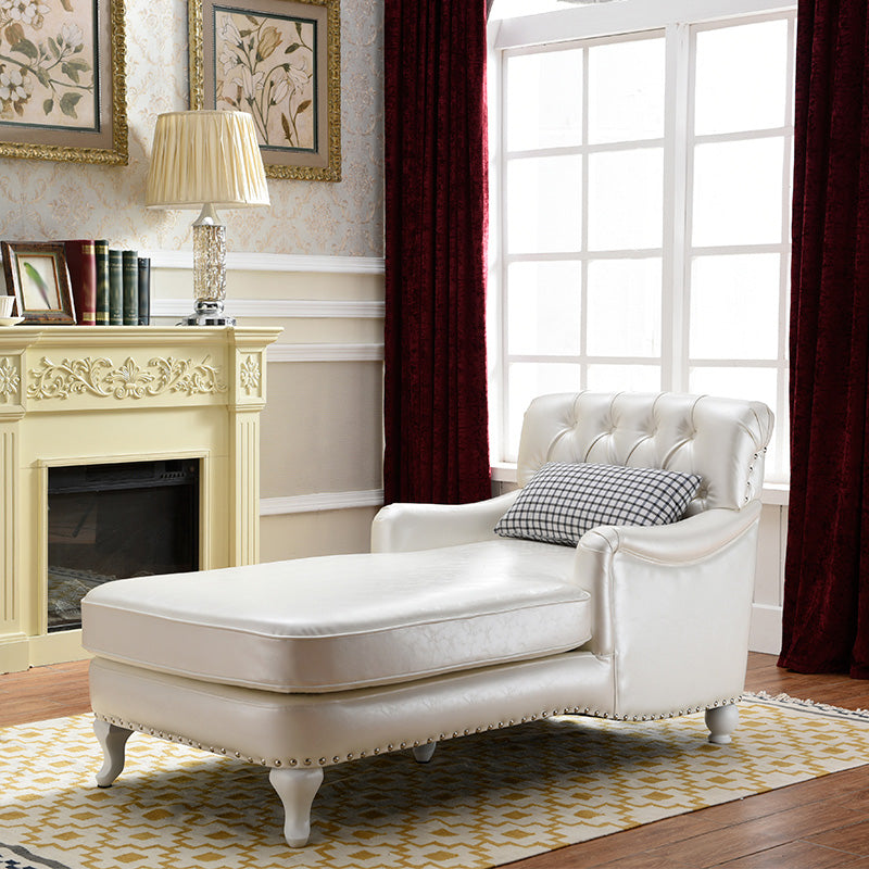 Chaise d'appoint traditionnelle en similicuir, chaise à deux bras encastrés