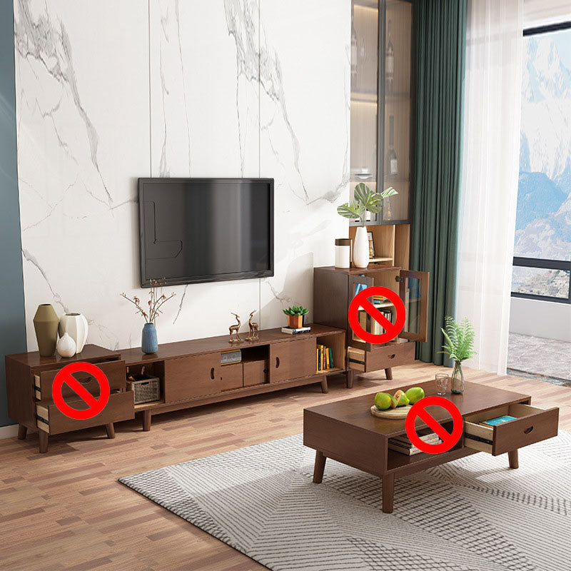 木製のテレビメディアコンソールスカンジナビアのメディアコンソールは引き出し付きです