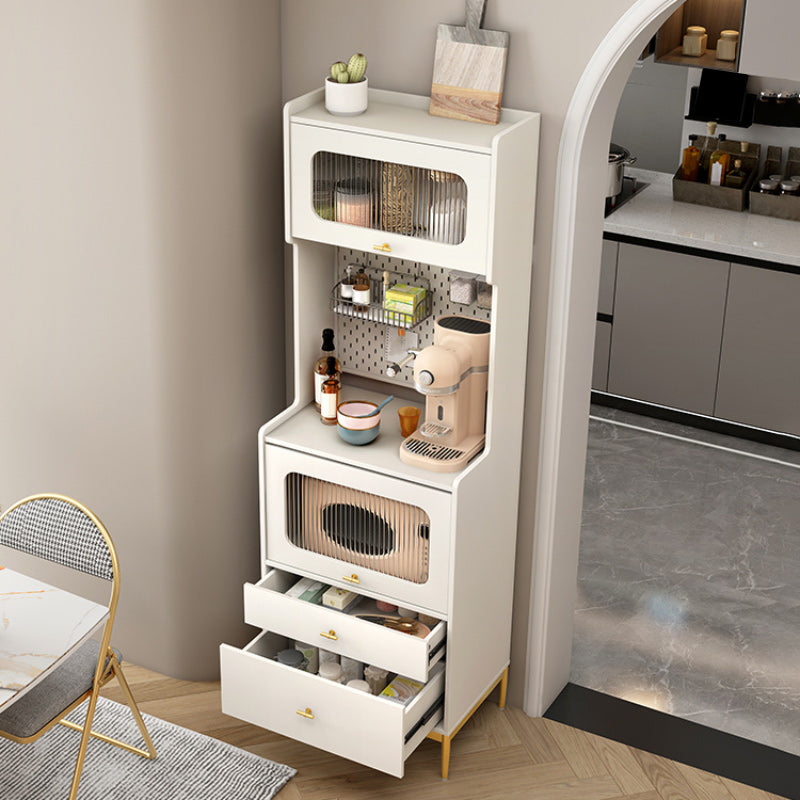 Hutch moderne Hutch Faux Wood Glass Doors Hutch Buffet avec portes pour salle à manger