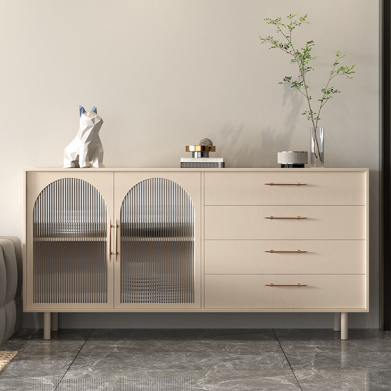 Gabinete de almacenamiento de puertas de vidrio contemporáneos de madera de madera con puertas con puertas