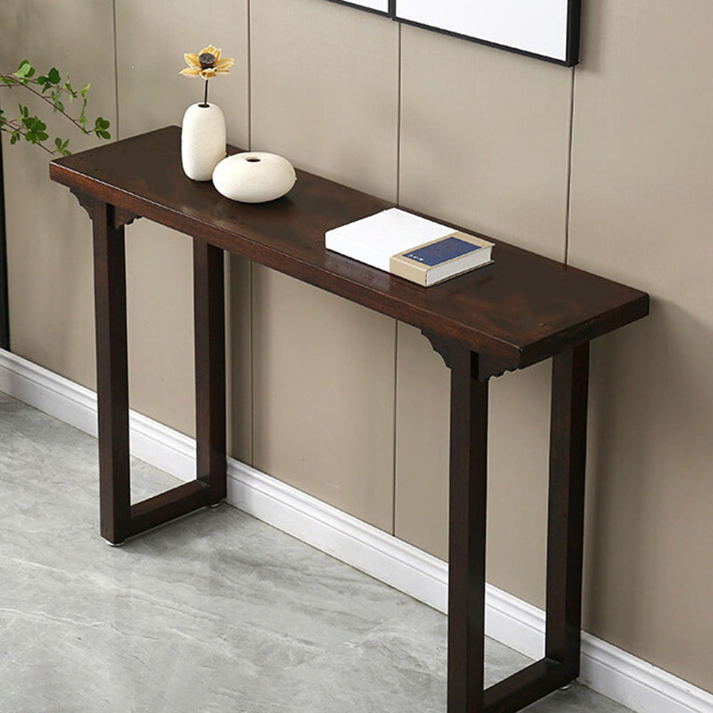 12 inch Wide Accent Table Mid-Century Modern Rectangle Wood Console Table for Hall 55"L x 12"W x 32"H Walnut Clearhalo 'Console Tables' 'console_tables' 'Entry & Mudroom Furniture' 'furn' 'furn_console_tables' 'Furniture' 7129900