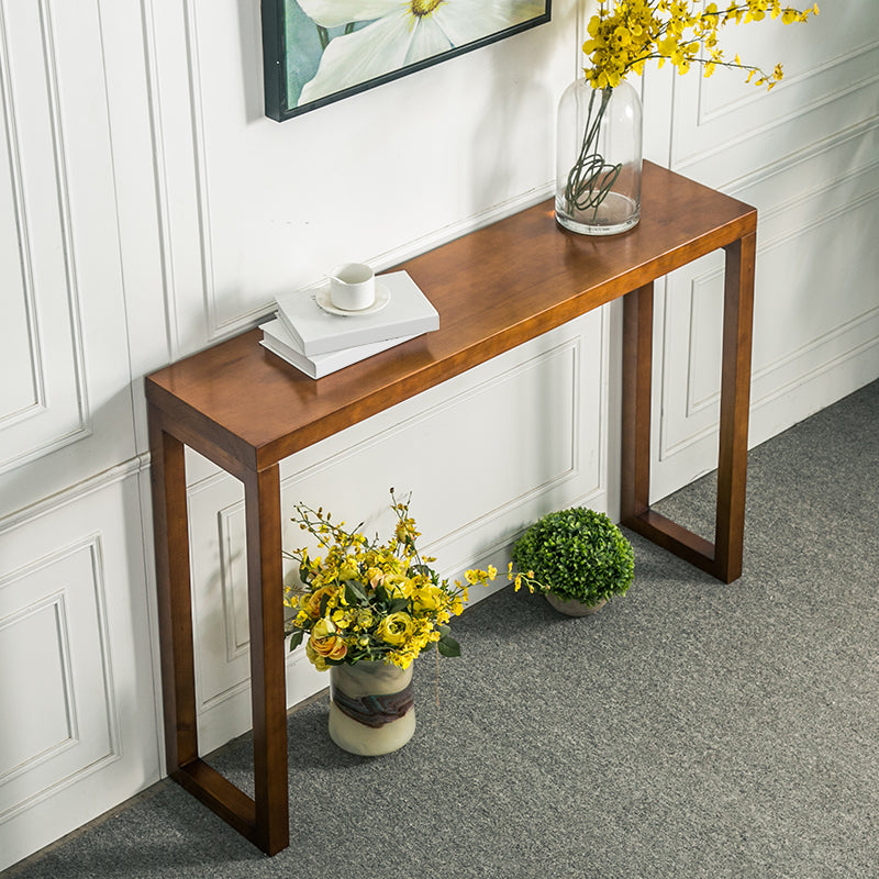 12 inch brede accenttafel Midden-eeuwse moderne rechthoekige houten consoletafel