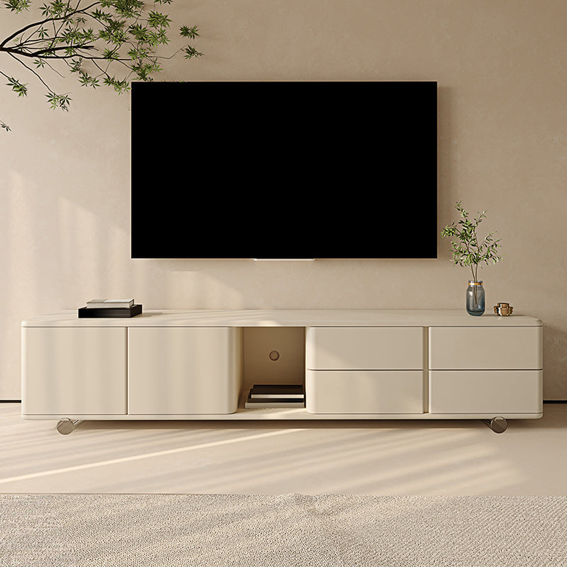 Modern Media Console Wood Media Console TV Stand with 4 Drawers 94.5"L x 16"W x 18"H Clearhalo 'furn' 'furn_tv_stands_entertainment_centers' 'Furniture' 'Living Room Furniture' 'TV Stands & Entertainment Centers' 'TV Stands & Media Storage Furniture' 'tv_stands_entertainment_centers' 7130640