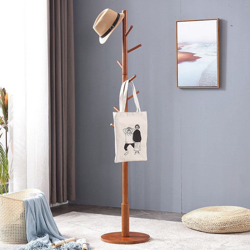 Rubber hout inzendway Coat Rack Modern Standing Entry Hall Tree for Living Room
