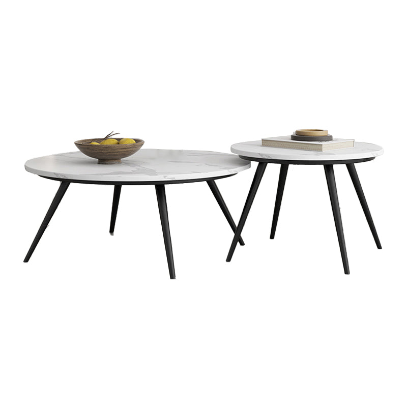 Slate Coffee Table Set Contemporary 4 Legs Coffee Cocktail Table White Clearhalo 'Coffee & Accent Tables' 'Coffee Tables' 'coffee_tables' 'furn' 'furn_coffee_tables' 'Furniture' 'Living Room Furniture' 7132096