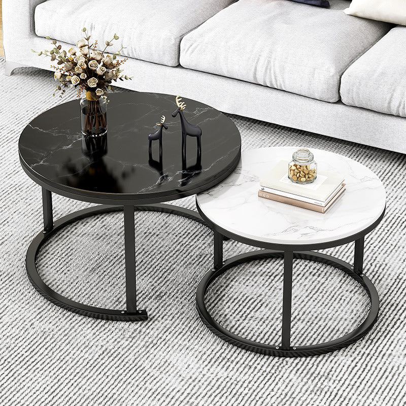 Frame 2 Piece Bunching Tables Slate Round Nesting Coffee Table