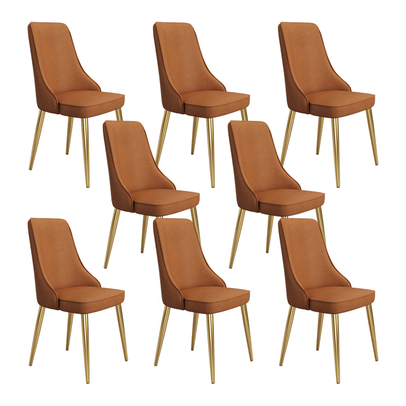 Fabric Dining Side Chair Modern Parsons Armless Chair for Dining Room Coffee 8 Piece Set Gold Clearhalo 'Dining Chairs' 'Dining Tables & Seating' 'dining_chair' 'furn' 'furn_dining_chair' 'Furniture' 'Kitchen & Dining Furniture' 7143838