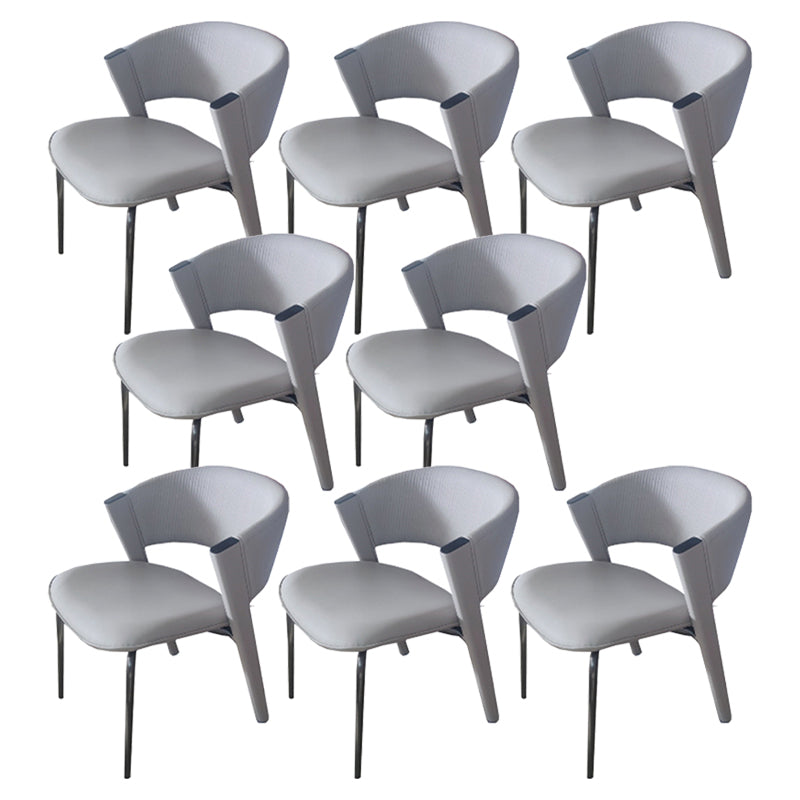 ダイニングルームグラムサイドチェアメタルレッグオープンバックダイニングアームレスチェア