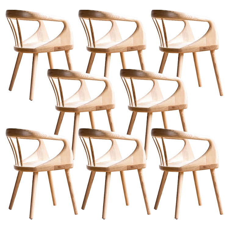 Contemporary Arm Dining Chair Dining Room Solid Wood Dining Chair Natural 8 Piece Set Clearhalo 'Dining Chairs' 'Dining Tables & Seating' 'dining_chair' 'furn' 'furn_dining_chair' 'Furniture' 'Kitchen & Dining Furniture' 7144186