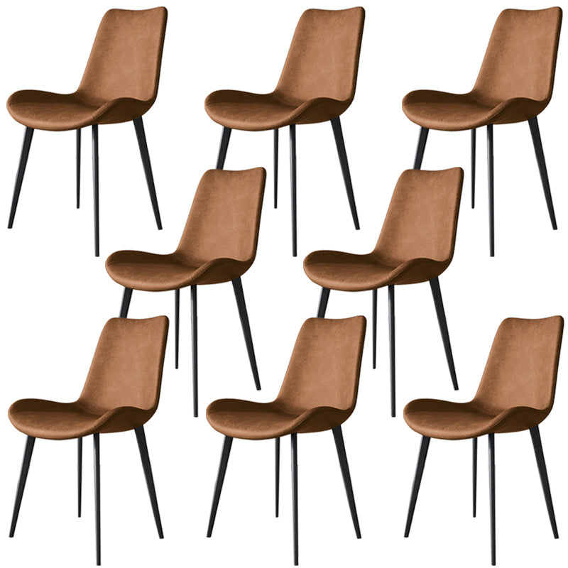 Sillas de comedor de cocina de cuero falso sillas industriales con base de metal