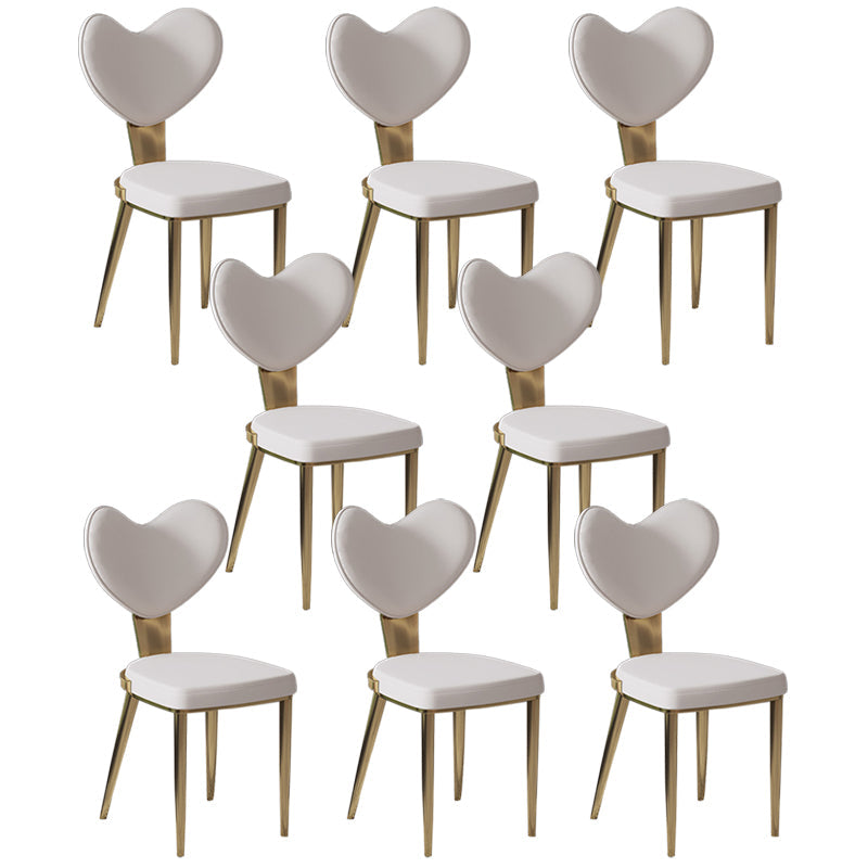 Faux Leather Kitchen Dining Chairs Glam Side Chairs with Metal Base 8 Piece Set Clearhalo 'Dining Chairs' 'Dining Tables & Seating' 'dining_chair' 'furn' 'furn_dining_chair' 'Furniture' 'Kitchen & Dining Furniture' 7144622