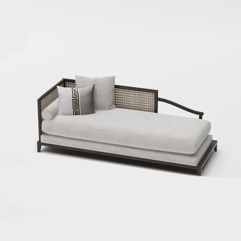 Traditional Living Room Chaise Solid Wood Chaise Lounge with Upholstered Light Grey Clearhalo 'Chairs & Seating' 'Chaise Lounge' 'chaise_lounge' 'furn' 'furn_chaise_lounge' 'Furniture' 'Living Room Furniture' 7145676