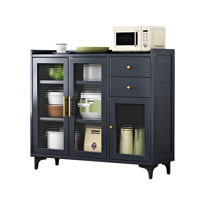 Server glam buffet nero server in bambù per sala da pranzo