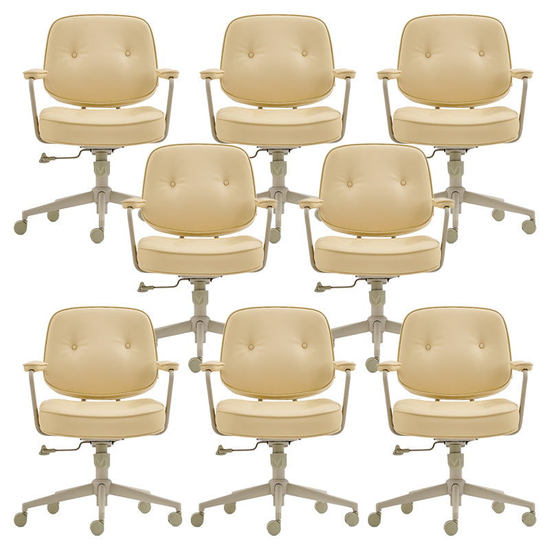 Modern Padded Arms Office Chair Leather No Distressing Ergonomic Desk Chair 8 Piece Set Clearhalo 'furn' 'furn_office_chair' 'Furniture' 'Office Chairs' 'Office Furniture' 'office_chair' 7150459