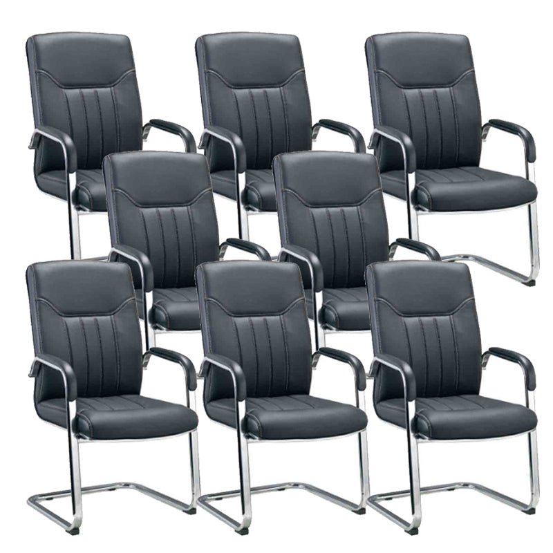 Chaise de gestion des managers en cuir avec chaise de bureau à ossature chromée rembourrée