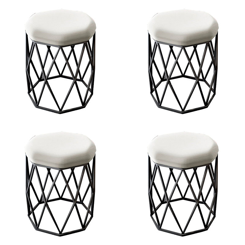 Glamoktomane Samt tränenresistent Feste Farbe Runde Ottomane mit Metallbeinen