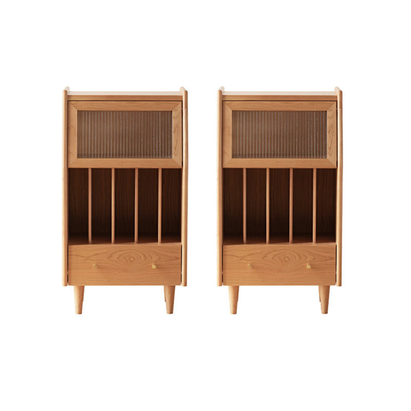 Tavolo d'angolo contemporaneo largo da 12 "tavolino a 4 gambe in legno massiccio