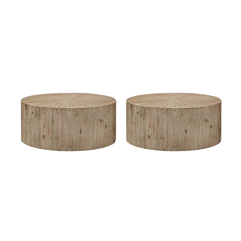 Table de coin rustique en bois massif rond