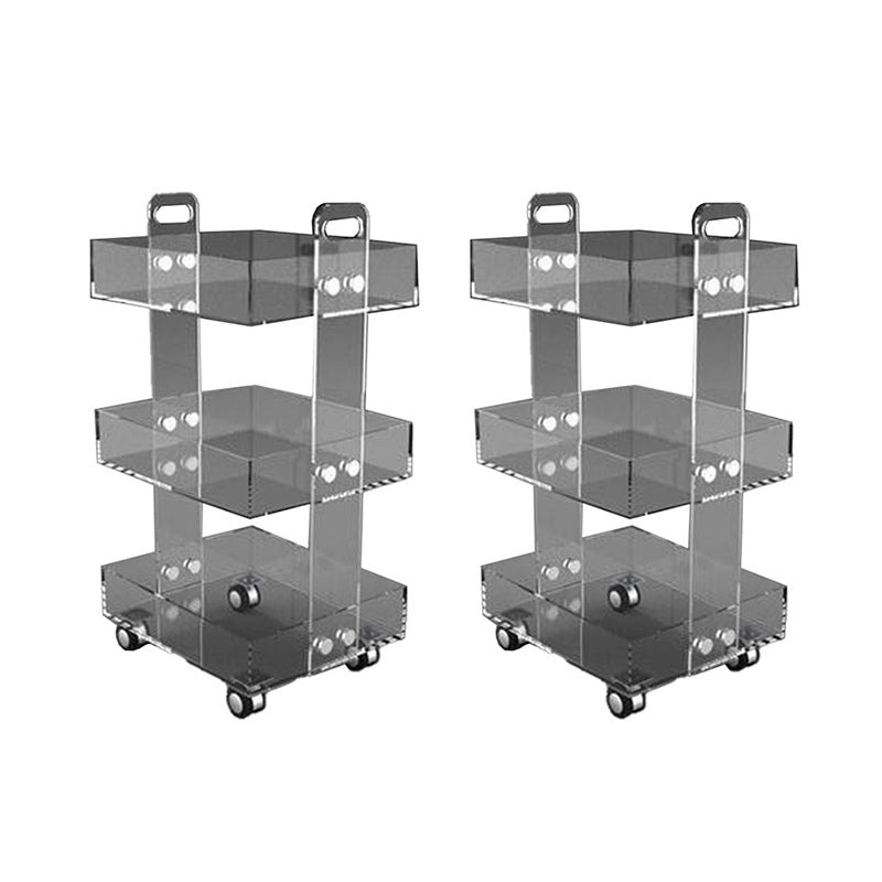 Ultra-Modern Plastic Rectangular End Table Double Tier Corner Table with Storage 2 3 Clearhalo 'Coffee & Accent Tables' 'End & Side Tables' 'end_side_tables' 'furn' 'furn_end_side_tables' 'Furniture' 'Living Room Furniture' 7162624