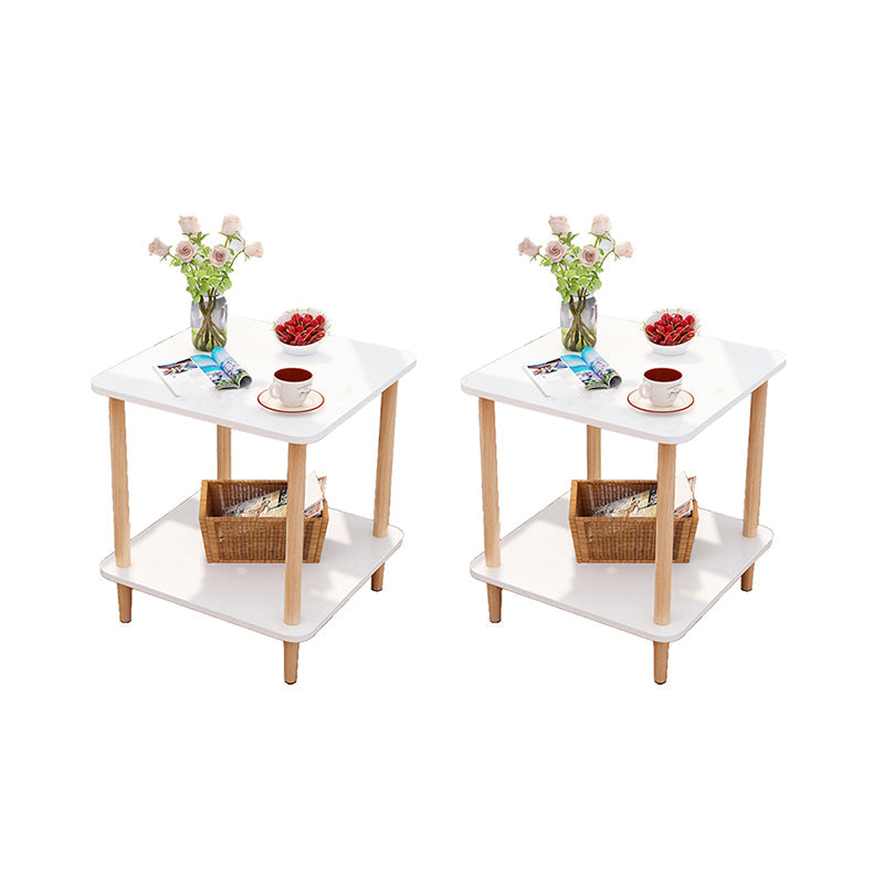 Wood 4 Legs End Table Modern Side End Snack Table for Living Room 20"L x 20"W x 20.5"H White 2 Clearhalo 'Coffee & Accent Tables' 'End & Side Tables' 'end_side_tables' 'furn' 'furn_end_side_tables' 'Furniture' 'Living Room Furniture' 7162778