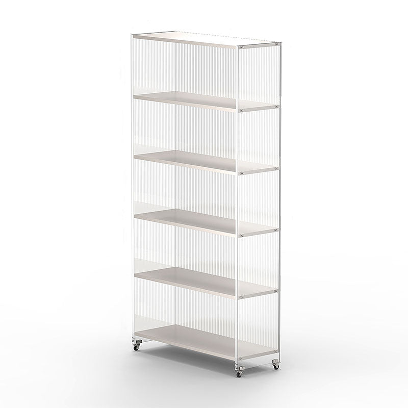 Closed Back Vertical Bookshelf Modern Style Acrylic Bookcase for Office 28"L x 12"W x 67"H Clearhalo 'Bookcases' 'furn' 'furn_bookcases' 'Furniture' 'Office Furniture' 7171587