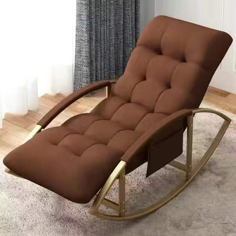 Indoor Single Sofa Rocking Chair Glam Style Rocking Chair with Cushion Coffee Clearhalo 'Chairs & Seating' 'furn' 'furn_rocking_chairs' 'Furniture' 'Living Room Furniture' 'Rocking Chairs' 'rocking_chairs' 7171926