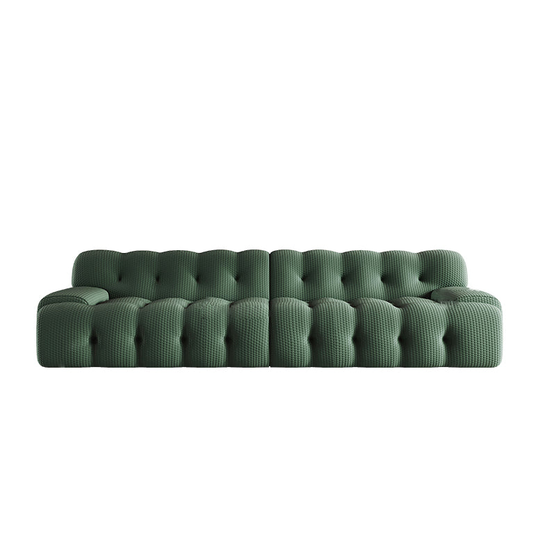 Modernistic Biscuit Back Sofa Tuxedo Arm Loveseat for Bonus Room