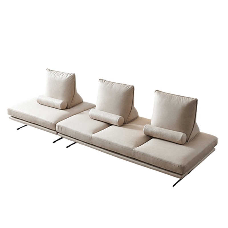 Modernistic Sofa with Bolster Pillows Armless Settee for Bonus Room