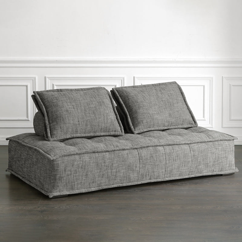 Modern Sofa with Bolster Pillows Armless Settee for Bonus Room