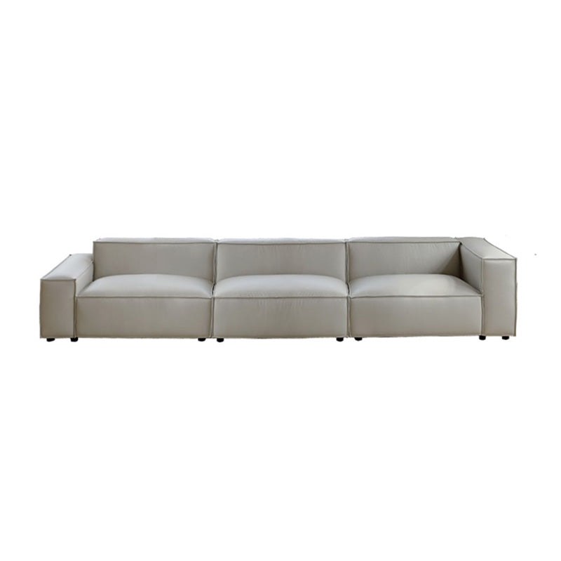 37" Wide Contemporary Sofa Leather Square Arm Standard Seating