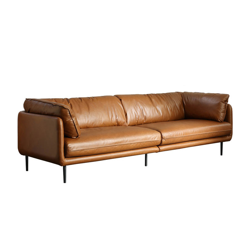 Contemporáneo 31.49 "Sofá de brazo de esmoquin de cuero genuino alto