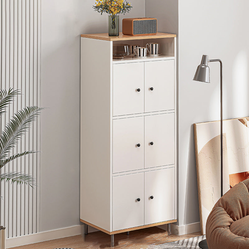 Modern White Cabinet Manufactured Wood Accent Cabinet with Doors 23.6"L x 13.8"W x 59.1"H Natural Clearhalo 'Cabinets & Chests' 'cabinets_chests' 'furn' 'furn_cabinets_chests' 'Furniture' 'Living Room Furniture' 7174107