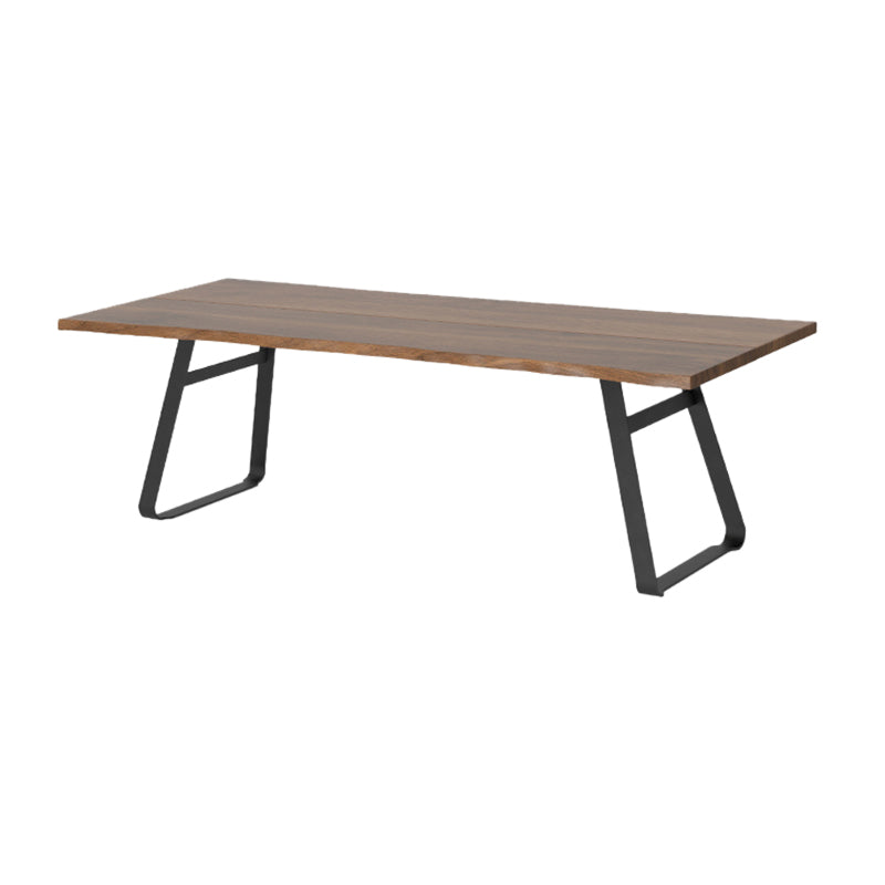 Brown Solid Wood Top Dining Table Rectangle Kitchen Dinette Table Matte Black Without Chairs Clearhalo 'Dining Tables & Seating' 'Dining Tables' 'dining_table' 'furn' 'furn_dining_table' 'Furniture' 'Kitchen & Dining Furniture' 7178025