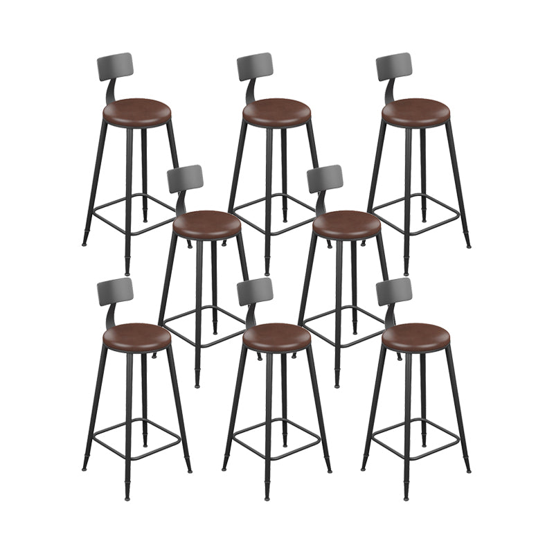 Industrial Style Iron Bar Stool Armless Bar Stool with Black Legs