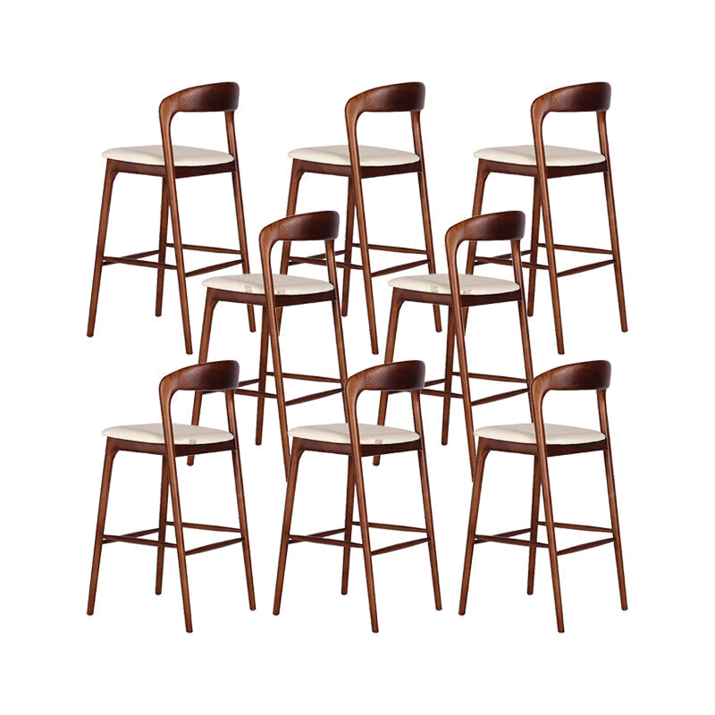 Scandinavian Indoor Bar Stools Solid Wood Bar Stool with Footrest