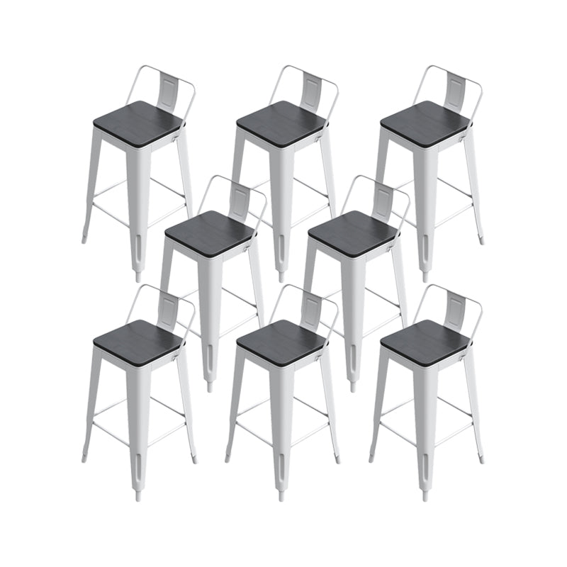Modern Metal Bar Stool Armless Patio Bar Stool with White Base