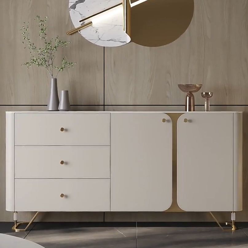3 Schubladen Buffet Ständer Glam Sideboard -Buffet mit 4 Regalen für die Küche