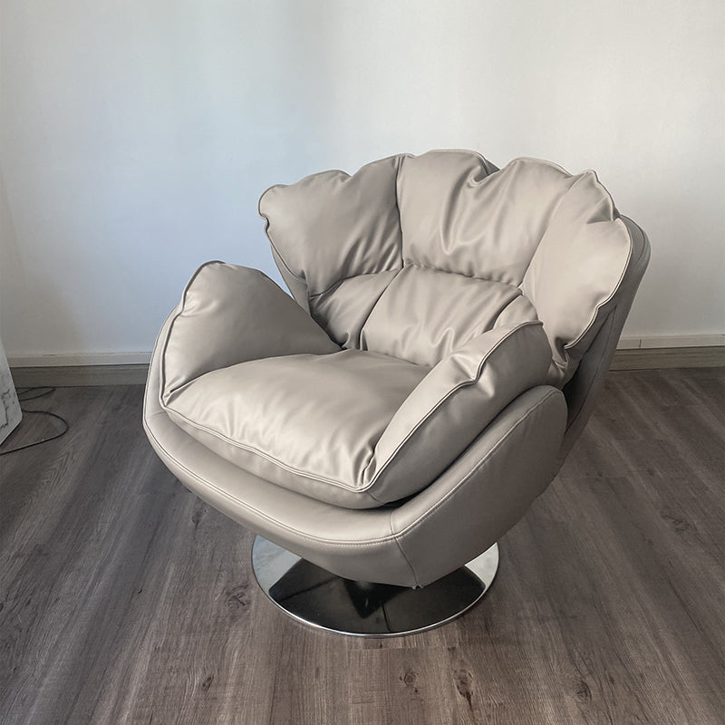 Sedia reclinabile in metallo in metallo in pelle di colore in faux a colori solidi