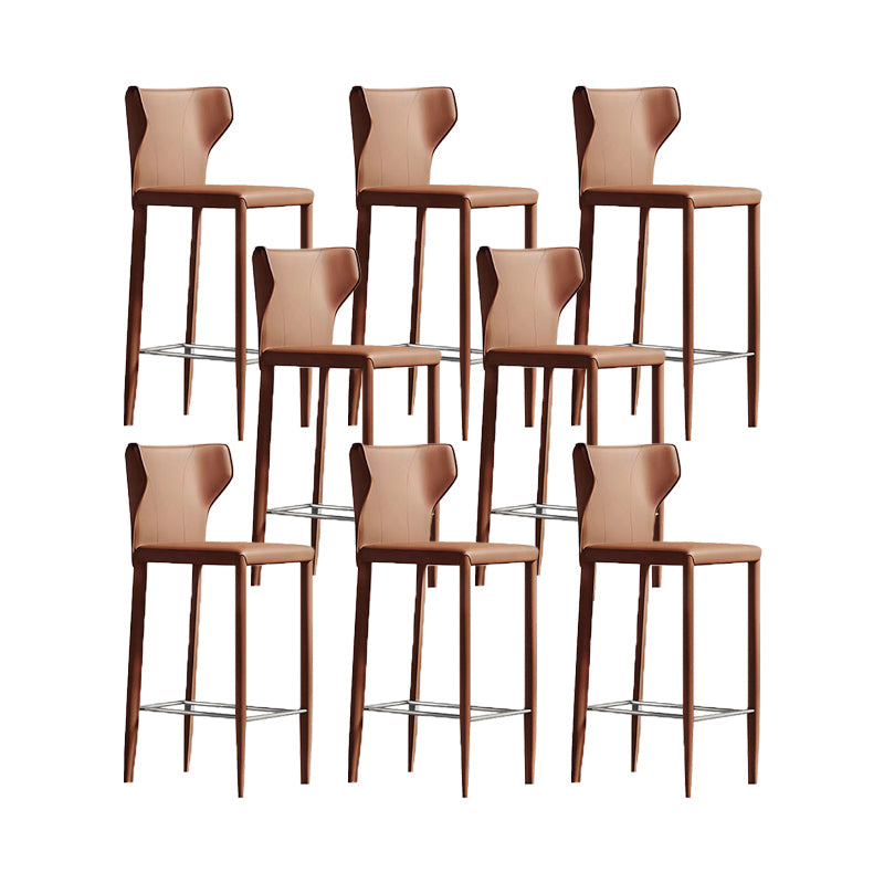Indoor Faux Leather Counter Chair Contemporary Metal Legs Bar Stools