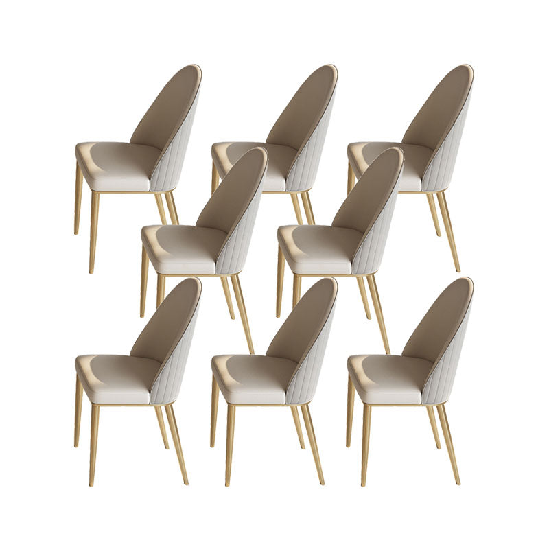 Glam -eetkamer zijstoel metalen benen Parsons Dining Armloze stoel